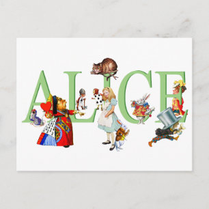 Carte Postale Alice à Wonderland et Friends