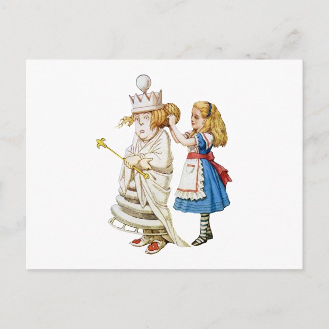 Carte Postale Alice aide la reine blanche au pays des merveilles (Devant)