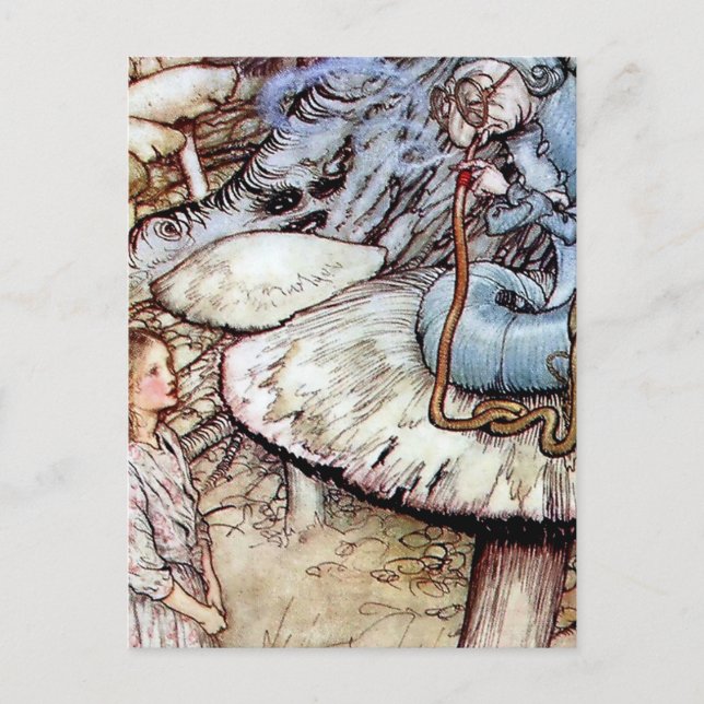 Carte Postale "Alice and the Caterpillar" par Arthur Rackham (Devant)