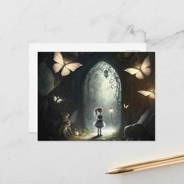 Carte Postale Alice au pays des merveilles (Devant/Arrière en situation)