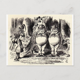 Carte Postale Alice au pays des merveilles : Dee et Dum Twiddle
