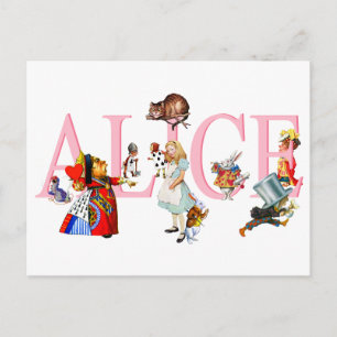 Carte Postale Alice au pays des merveilles et ses amis