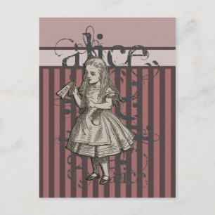 Carte Postale Alice Au Pays Des Merveilles Grunge (Rose)