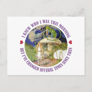 Carte Postale Alice au pays des merveilles - Je savais qui j'éta