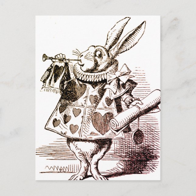 Carte Postale Alice au pays des merveilles Lapin Queen of Hearts (Devant)