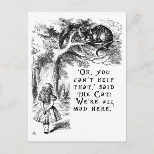 Carte Postale Alice au pays des merveilles - Nous sommes tous fo