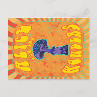 Carte Postale Alice au pays des merveilles Psychedélique Hippie 