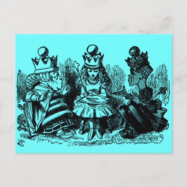 Carte Postale Alice au pays des merveilles Roi et Reine (Devant)