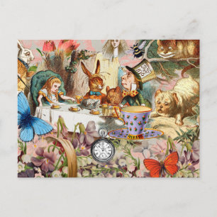 Carte Postale Alice au pays des merveilles Thé dansant Art