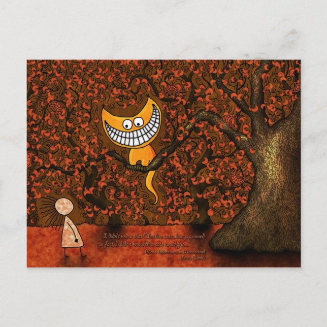 Carte Postale Alice au pays des merveilles - Un chat Cheshire (Devant)