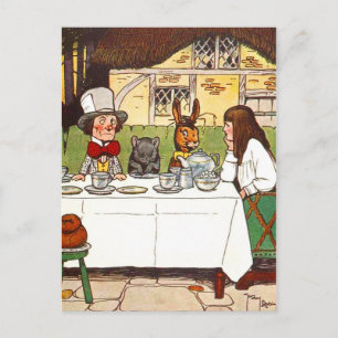 Carte Postale Alice au pays des merveilles : Un Tea Party