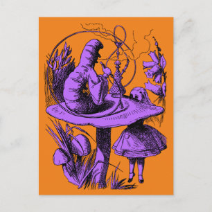 Carte Postale Alice au pays des merveilles vintage mille-pattes