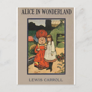 Carte Postale Alice dans la couverture de livre du pays des