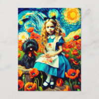 Alice dans la nuit étoilée avec chien de Toto