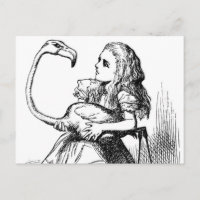Alice essaie de jouer au croquet avec un flamant