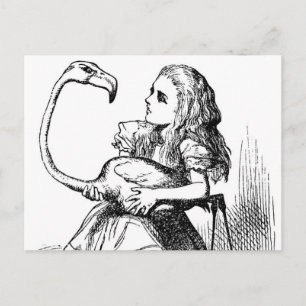 Carte Postale Alice essaie de jouer au croquet avec un flamant