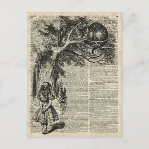 Carte Postale Alice et Cheshire Stencil Art sur la page des livr