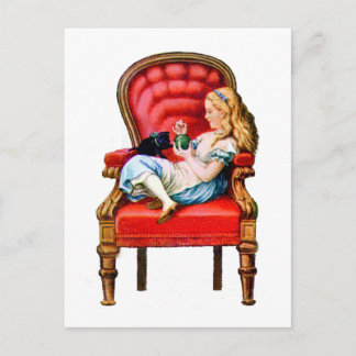 Carte Postale Alice et Dinah de l'autre côté du miroir