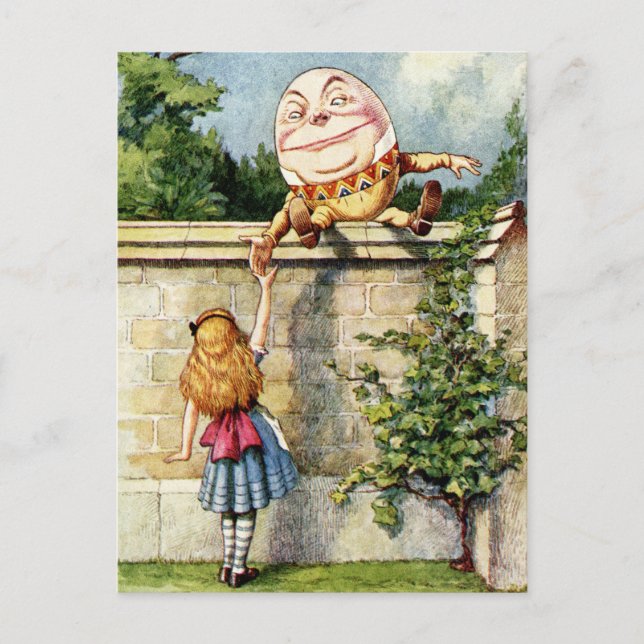 Carte Postale Alice et Humpty Dumpty (Devant)