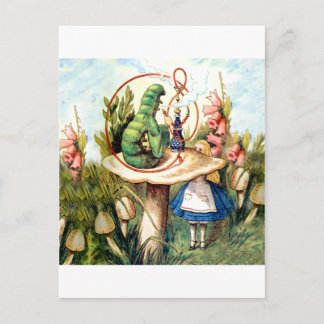 Carte Postale Alice et la Caterpillar au pays des merveilles