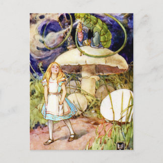 Carte Postale Alice et la Caterpillar au pays des merveilles