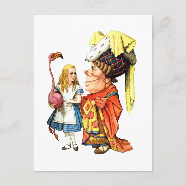 Carte Postale Alice et la Duchesse Jouent Flamant rose Croquet (Devant)