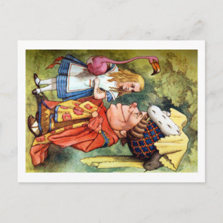 Carte Postale Alice et la Duchesse Jouer Flamant rose Croquet