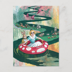 Carte Postale Alice et le collage rétro Rabbit