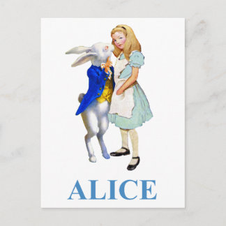 Carte Postale Alice et le Lapin Blanc au Pays des Merveilles