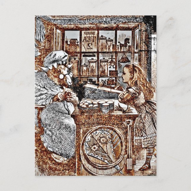 Carte Postale Alice et le mouton de Tricot (Devant)