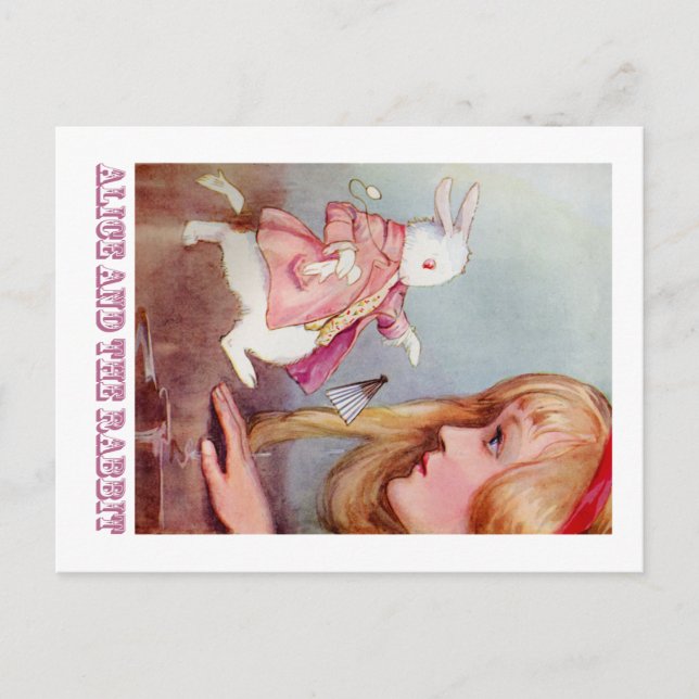 CARTE POSTALE ALICE ET LE RABBIT BLANC (Devant)