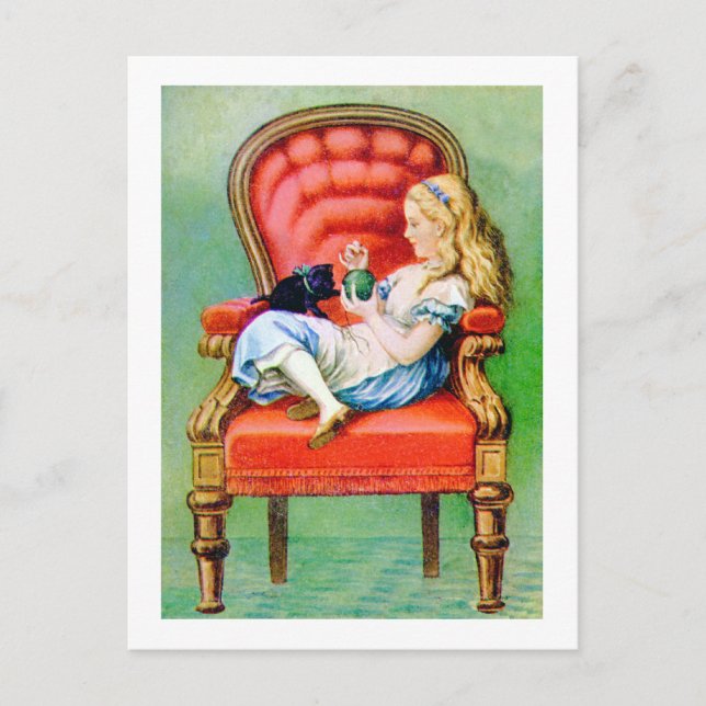 CARTE POSTALE ALICE ET SON CHAT, DINAH (Devant)