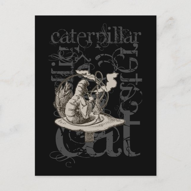 Carte Postale Alice In Wonderland Caterpillar Grunge (Single) (Devant)
