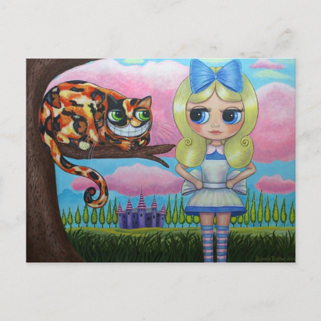 Carte Postale Alice In Wonderland et Cheshire Cat (Devant)