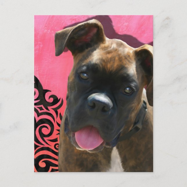 Carte Postale Alice le Boxer Pup par Jen Geraghty (Devant)