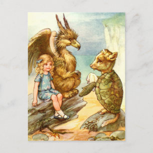 CARTE POSTALE ALICE, LE GRIFFIN ET LA FAUSSE TURTLE