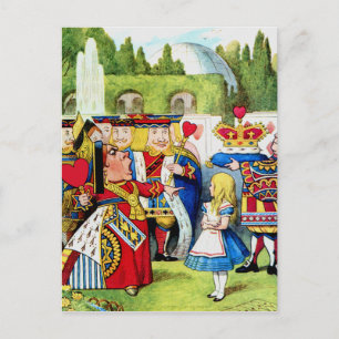 Carte Postale Alice rencontre la Reine de Cœur au Pays des Merve