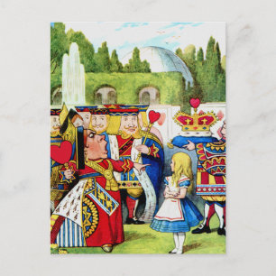 Carte Postale Alice rencontre la reine des coeurs au pays des me