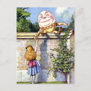 CARTE POSTALE ALICE RÉPOND À LA DUMPTY HUMPTY