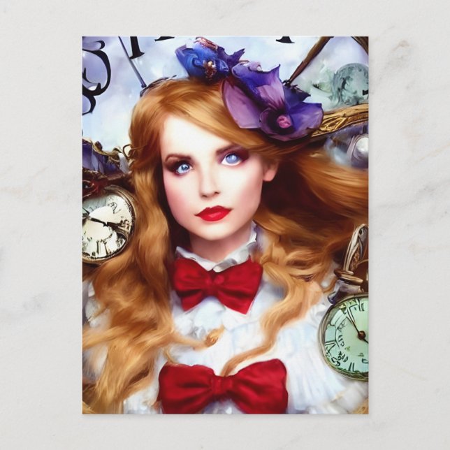 Carte Postale Alice Time continue à déplacer l'art généré par l' (Devant)