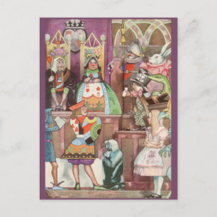 Carte Postale Alice vintage au pays des merveilles, reine des co