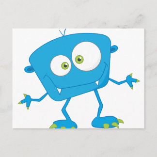Carte Postale Alien Blue Kids Monster