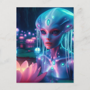 Carte Postale alien de bain bio-luminescent