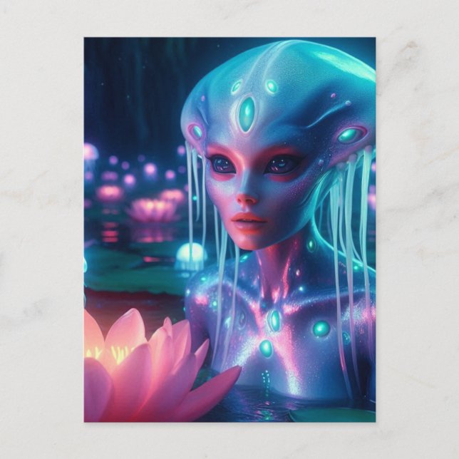 Carte Postale alien de bain bio-luminescent (Devant)