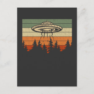 Carte Postale Alien de l'UFO Retro Enduction forêt