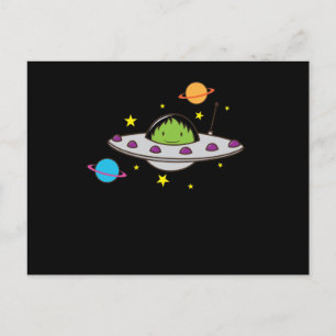 Carte Postale Alien im Ufo