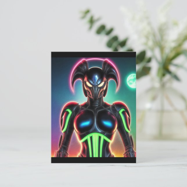Carte Postale Alien Raven 01 (Debout devant)