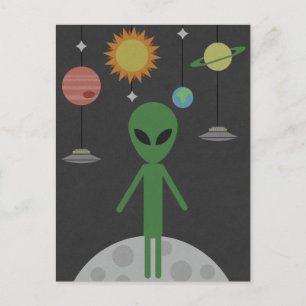 Carte Postale Alien sur la Lune