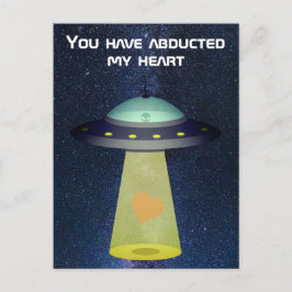 Carte Postale Alien UFO Valentine : Vous avez enlevé mon coeur