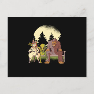 Carte Postale Alien Unicorn Bigfoot UFO Croyant Aliens Cadeau